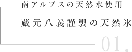 南アルプスの天然水使用蔵元八義謹製の天然氷